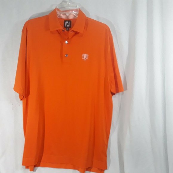 Footjoy Golf Polo Shirt Adult Medium Orange - Picture 3 of 6